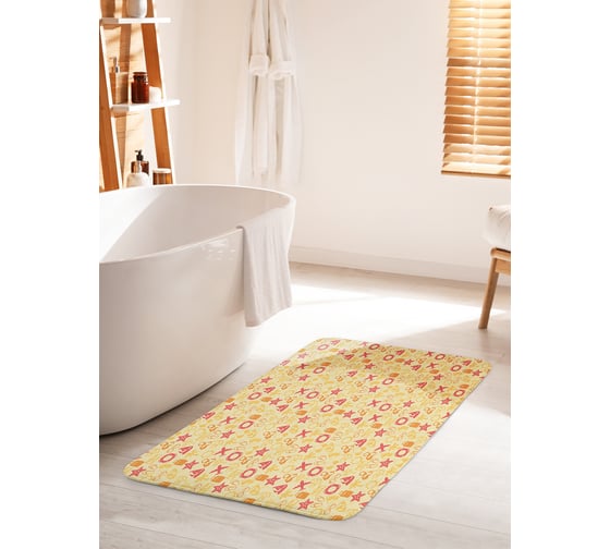 Коврик для ванной комнаты и туалета противоскользящий JOYARTY "Туризм" 60х100 см bath_423732_60x100 1