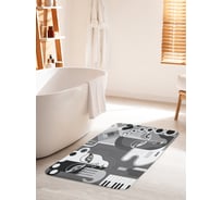 Коврик для ванной комнаты и туалета противоскользящий JOYARTY "Музыкальная маска" 60х100 см bath_22205_60x100