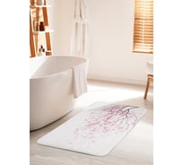 Коврик для ванной комнаты и туалета противоскользящий JOYARTY "Весенние ветки под ветром" 60х100 см bath_35501_60x100