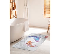 Коврик для ванной комнаты и туалета противоскользящий JOYARTY "Рыбы в гармонии" 60х100 см bath_21274_60x100