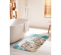 Коврик для ванной комнаты и туалета противоскользящий JOYARTY "Зимние волки" 60х100 см bath_32635_60x100