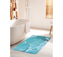 Коврик для ванной комнаты и туалета противоскользящий JOYARTY "Прозрачный лед" 60х100 см bath_33972_60x100