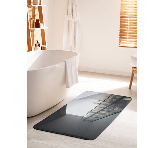 Коврик для ванной комнаты и туалета противоскользящий JOYARTY "Вид на мегаполис" 60х100 см bath_34804_60x100 1