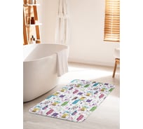 Коврик для ванной комнаты и туалета противоскользящий JOYARTY "Коты веселятся" 60х100 см bath_25653_60x100