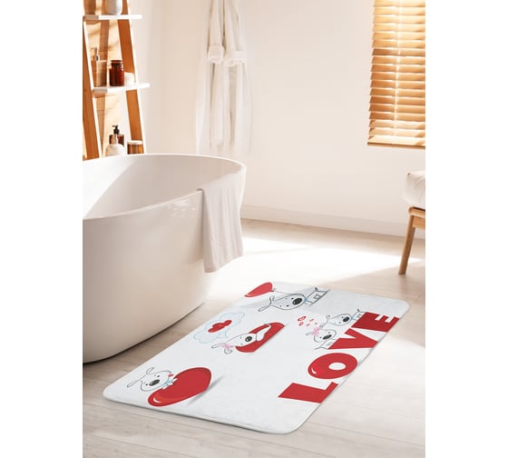 Коврик для ванной комнаты и туалета противоскользящий JOYARTY "Любимые собаки" 60х100 см bath_22380_60x100 1