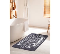 Коврик для ванной комнаты и туалета противоскользящий JOYARTY "Классический мотоцикл" 60х100 см bath_36355_60x100