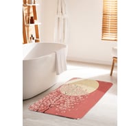 Коврик для ванной комнаты и туалета противоскользящий JOYARTY "Цвет сакуры на фоне луны" 60х100 см bath_28377_60x100