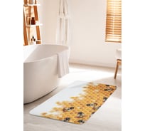 Коврик для ванной комнаты и туалета противоскользящий JOYARTY "Пчелы на сотах" 60х100 см bath_29093_60x100