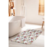 Коврик для ванной комнаты и туалета противоскользящий JOYARTY "Переплетения веток роз" 60х100 см bath_29974_60x100