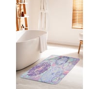 Коврик для ванной комнаты и туалета противоскользящий JOYARTY "Спирали с цветами" 60х100 см bath_30900_60x100