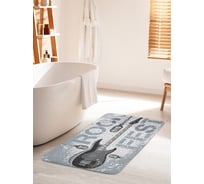 Коврик для ванной комнаты и туалета противоскользящий JOYARTY "Гитара и микрофоны" 60х100 см bath_51684_60x100