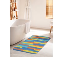 Коврик для ванной комнаты и туалета противоскользящий JOYARTY "Полосатое художество" 60х100 см bath_26425_60x100