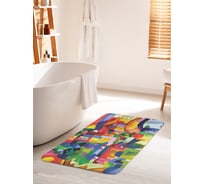 Коврик для ванной комнаты и туалета противоскользящий JOYARTY "Абстрактный город" 60х100 см bath_38451_60x100