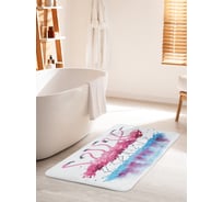 Коврик для ванной комнаты и туалета противоскользящий JOYARTY "Фламинго акварелью" 60х100 см bath_25199_60x100