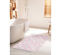 Коврик для ванной комнаты и туалета противоскользящий JOYARTY "Кошачьи взгляды" 60х100 см bath_25661_60x100