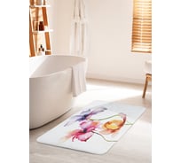 Коврик для ванной комнаты и туалета противоскользящий JOYARTY "Акварельные лепестки" 60х100 см bath_28318_60x100