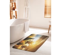 Коврик для ванной комнаты и туалета противоскользящий JOYARTY "Вечерние пальмы над берегом" 60х100 см bath_31265_60x100