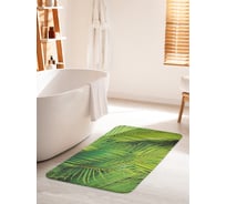 Коврик для ванной комнаты и туалета противоскользящий JOYARTY "Зелень пальм" 60х100 см bath_28423_60x100