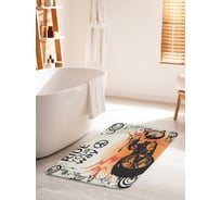 Коврик для ванной комнаты и туалета противоскользящий JOYARTY "Мотоцикл в пламени" 60х100 см bath_9931_60x100