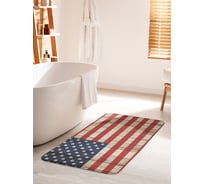 Коврик для ванной комнаты и туалета противоскользящий JOYARTY "Флаг США на вагонке" 60х100 см bath_10165_60x100