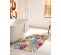 Коврик для ванной комнаты и туалета противоскользящий JOYARTY "Породы котов" 60х100 см bath_9657_60x100