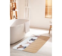 Коврик для ванной комнаты и туалета противоскользящий JOYARTY "Подглядывающие собаки" 60х100 см bath_10677_60x100