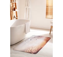 Коврик для ванной комнаты и туалета противоскользящий JOYARTY "Бабочки под солнцем в лесу" 60х100 см bath_10047_60x100