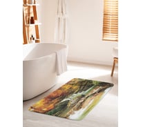 Коврик для ванной комнаты и туалета противоскользящий JOYARTY "Быстрая лесная река" 60х100 см bath_10118_60x100