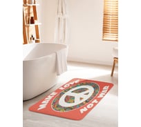 Коврик для ванной комнаты и туалета противоскользящий JOYARTY "Антивоенный лозунг" 60х100 см bath_10967_60x100