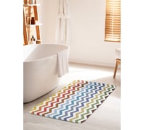 Коврик для ванной комнаты и туалета противоскользящий JOYARTY "Уверенные зигзаги" 60х100 см bath_11618_60x100