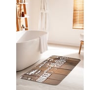 Коврик для ванной комнаты и туалета противоскользящий JOYARTY "Санта мчится в гости" 60х100 см bath_20050_60x100