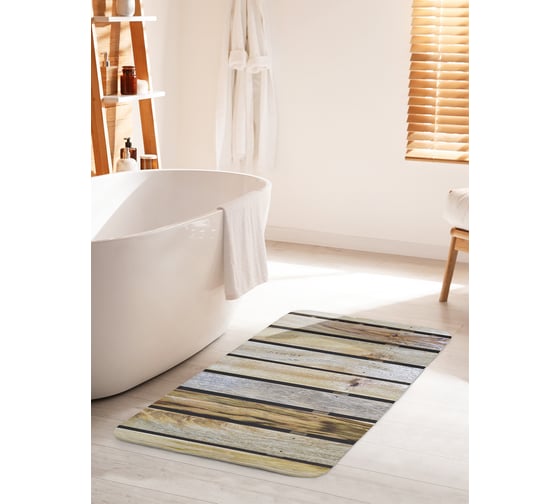 Коврик для ванной комнаты и туалета противоскользящий JOYARTY "Простое ограждение" 60х100 см bath_20370_60x100 1