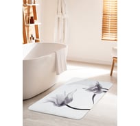 Коврик для ванной комнаты и туалета противоскользящий JOYARTY "Цветочное очертание" 60х100 см bath_18102_60x100