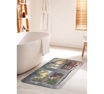 Коврик для ванной комнаты и туалета противоскользящий JOYARTY "Зимнее окно" 60х100 см bath_21494_60x100
