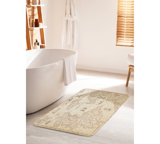 Коврик для ванной комнаты и туалета противоскользящий JOYARTY "Пиратские знания" 60х100 см bath_18565_60x100 1