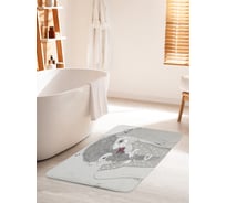 Коврик для ванной комнаты и туалета противоскользящий JOYARTY "Коса с цветами" 60х100 см bath_19081_60x100