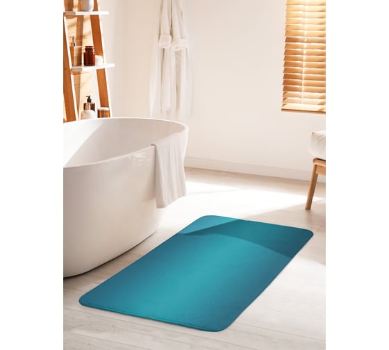 Коврик для ванной комнаты и туалета противоскользящий JOYARTY "Синий блеск" 60х100 см bath_23566_60x100 1