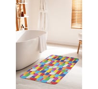 Коврик для ванной комнаты и туалета противоскользящий JOYARTY "Мозаика с квадратов" 60х100 см bath_21758_60x100
