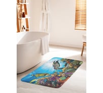 Коврик для ванной комнаты и туалета противоскользящий JOYARTY "Рыбы и черепаха" 60х100 см bath_9242_60x100