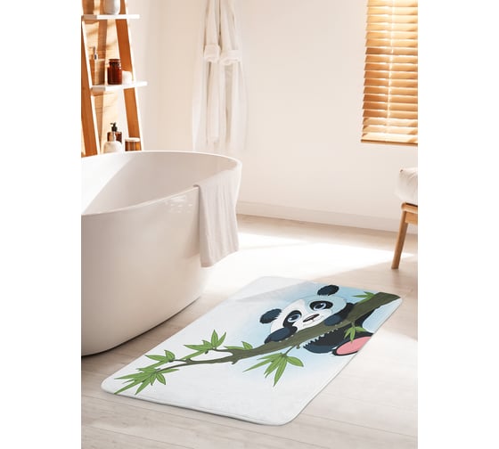 Коврик для ванной комнаты и туалета противоскользящий JOYARTY "Панда на ветке" 60х100 см bath_17657_60x100 1