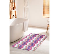 Коврик для ванной комнаты и туалета противоскользящий JOYARTY "Классические зигзаги" 60х100 см bath_17179_60x100