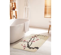 Коврик для ванной комнаты и туалета противоскользящий JOYARTY "Цветение сакуры на закате" 60х100 см bath_18309_60x100