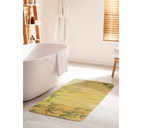 Коврик для ванной комнаты и туалета противоскользящий JOYARTY "Бамбуковое заграждение с листьями" 60х100 см bath_15766_60x100