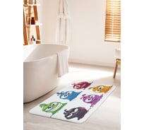 Коврик для ванной комнаты и туалета противоскользящий JOYARTY "Желейные монстры" 60х100 см bath_18513_60x100