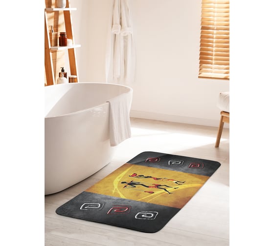 Коврик для ванной комнаты и туалета противоскользящий JOYARTY "Африканская прогулка" 60х100 см bath_17565_60x100 1