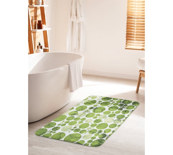 Коврик для ванной комнаты и туалета противоскользящий JOYARTY "Стареющие круги" 60х100 см bath_16387_60x100 1