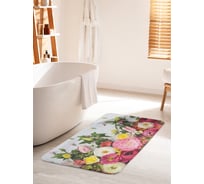 Коврик для ванной комнаты и туалета противоскользящий JOYARTY "Розы и тюльпаны" 60х100 см bath_20389_60x100