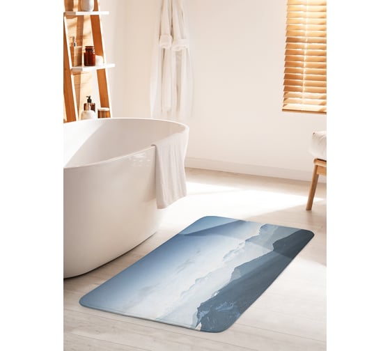 Коврик для ванной комнаты и туалета противоскользящий JOYARTY "Горы-невидимки" 60х100 см bath_21255_60x100 1