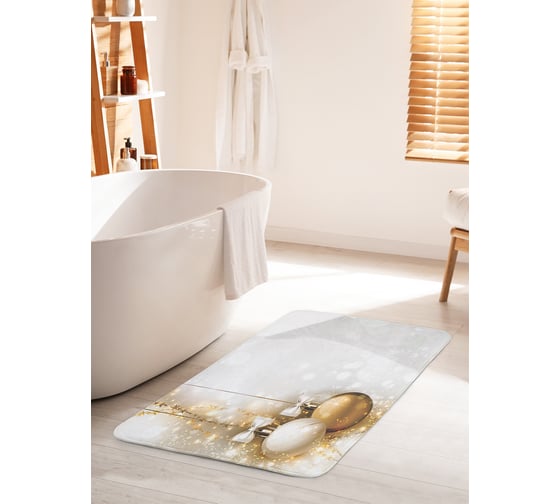 Коврик для ванной комнаты и туалета противоскользящий JOYARTY "Шарики праздничные" 60х100 см bath_20294_60x100 1