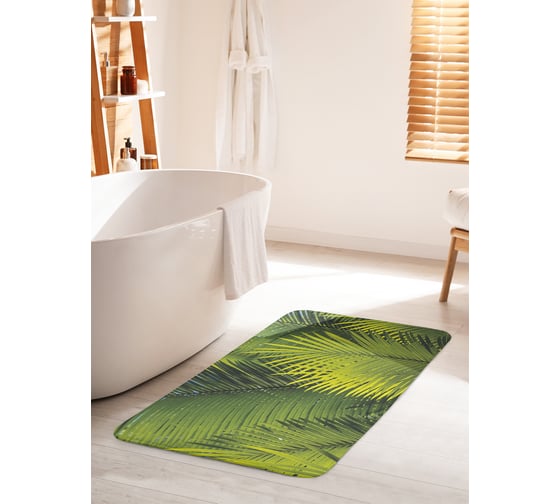 Коврик для ванной комнаты и туалета противоскользящий JOYARTY "Много папоротника" 60х100 см bath_20021_60x100 1